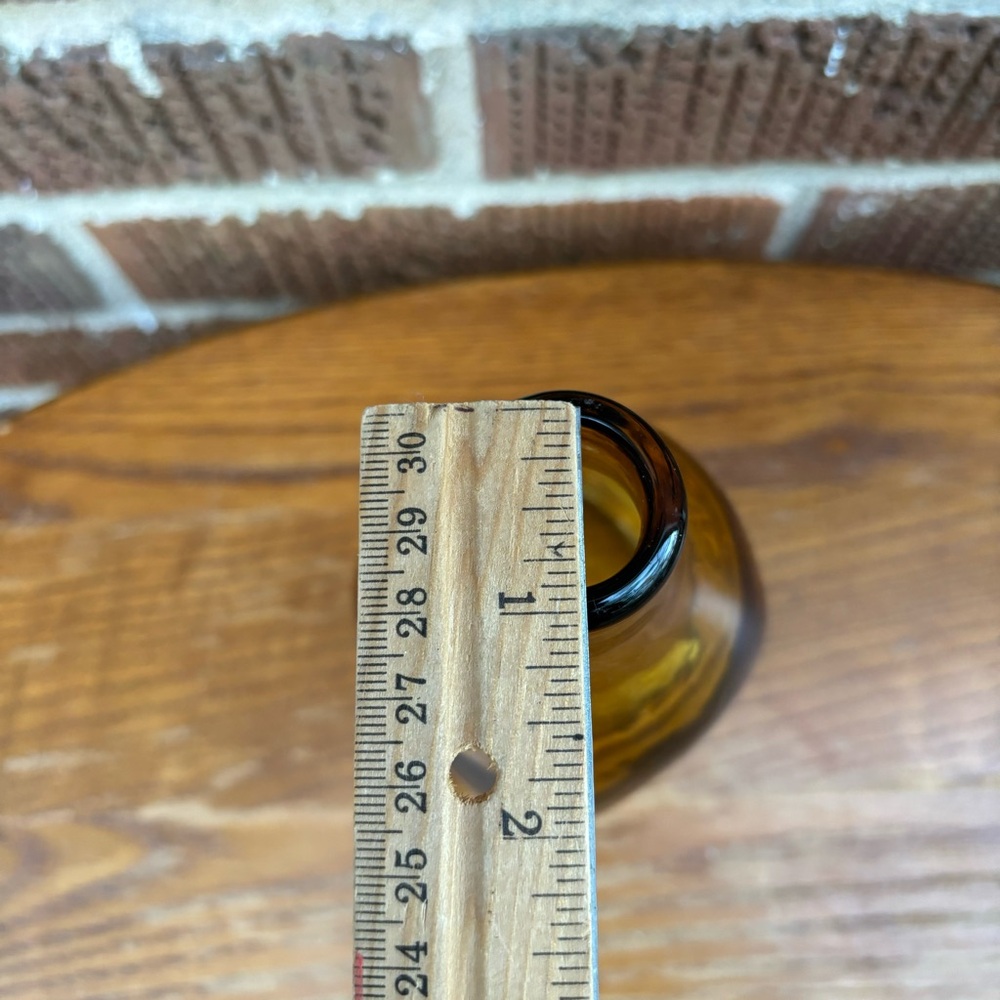 Hand Blown Bud Vase Mini Mouth Amber 
5.5” x 3” - Picture 4 of 6